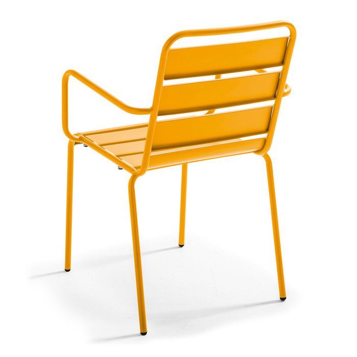 Palavas yellow metal garden armchair, Oviala