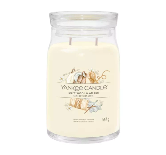 Yankee Candle Signature duża świeca zapachowa Soft Wool & Amber 567 g
