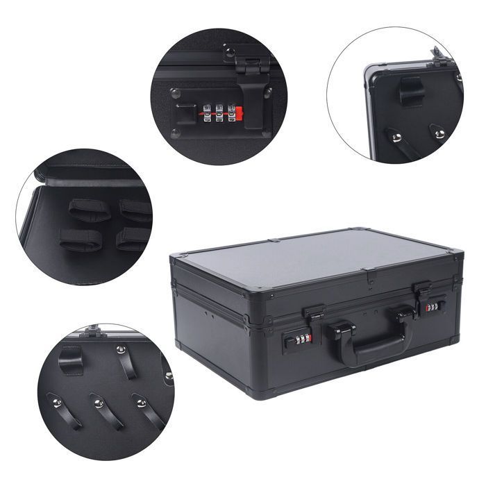 Caja de herramientas portátil para peluquería, estuche grande para herramientas de peluquería, caja de herramientas con cerradura de combinación, organizador de herramientas.