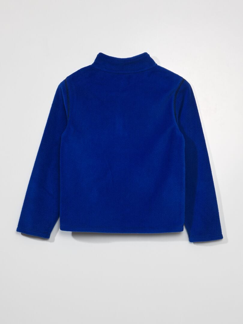 Fleece sweatshirt met rits - BLAUW