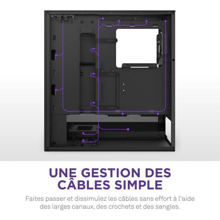 Case mid-tower ATX compatto NZXT CC-H52FB-R1 - H5 Flow RGB con ventole RGB incluse - Nero