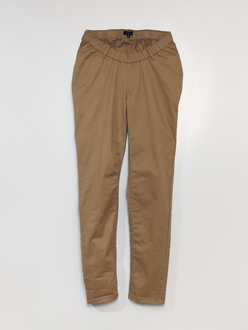 Spodnie chino slim - So Easy - BEŻOWE