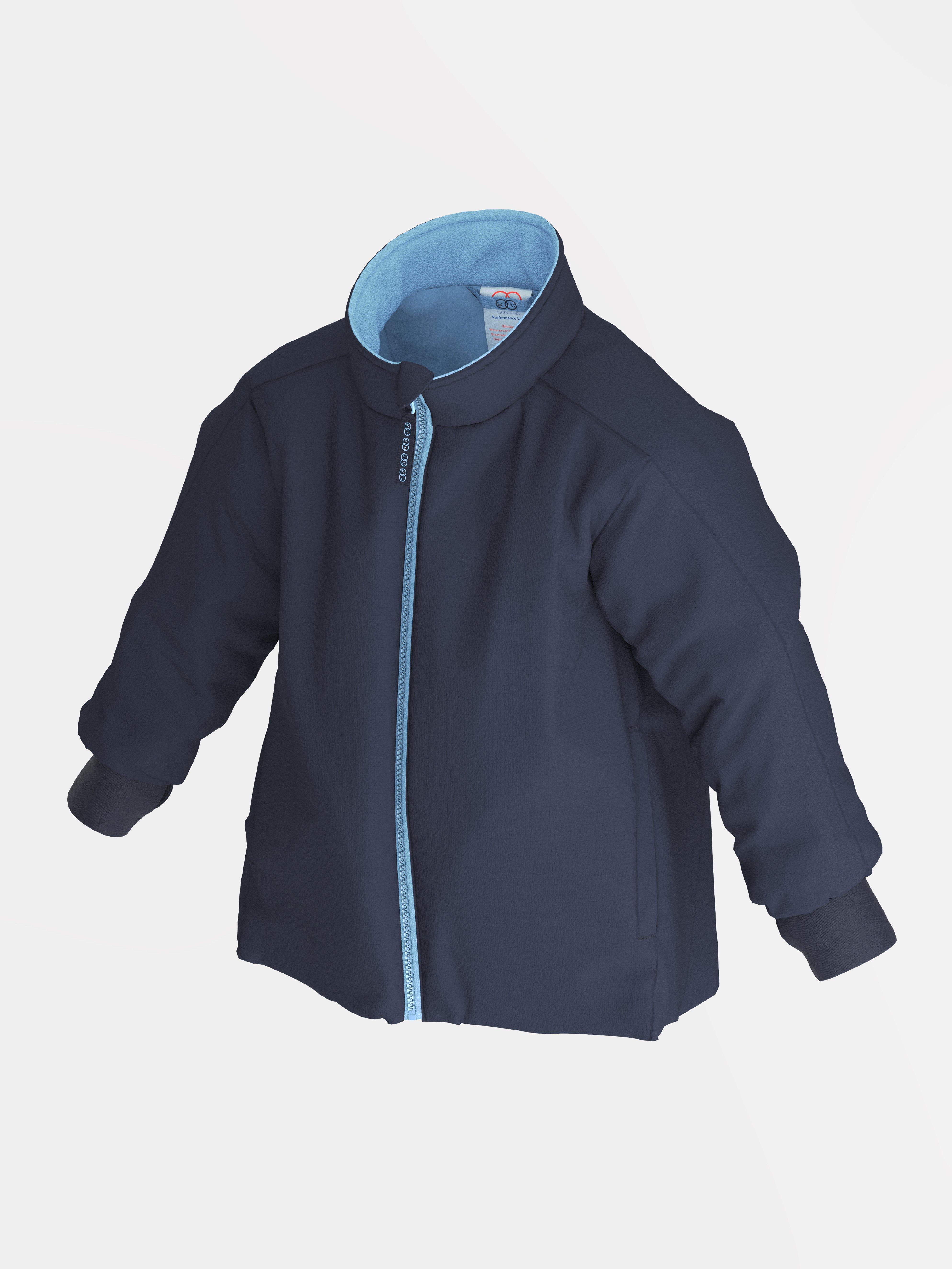 Chaqueta ligera acolchada e impermeable – Ropa deportiva infantil, color azul marino oscuro.