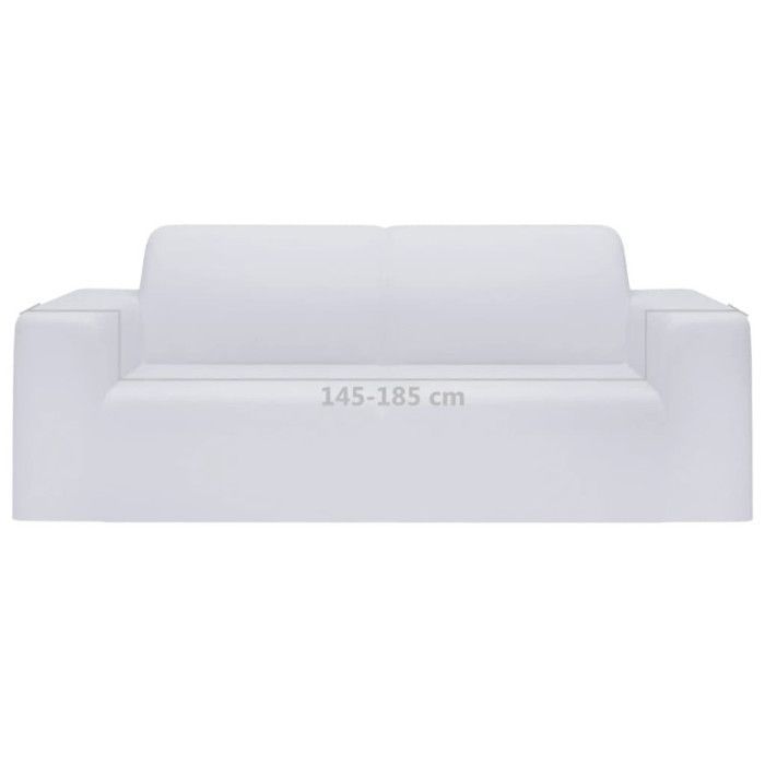 Funda elástica para sofá de 2 plazas vidaXL, color blanco, poliéster jersey, 332949
