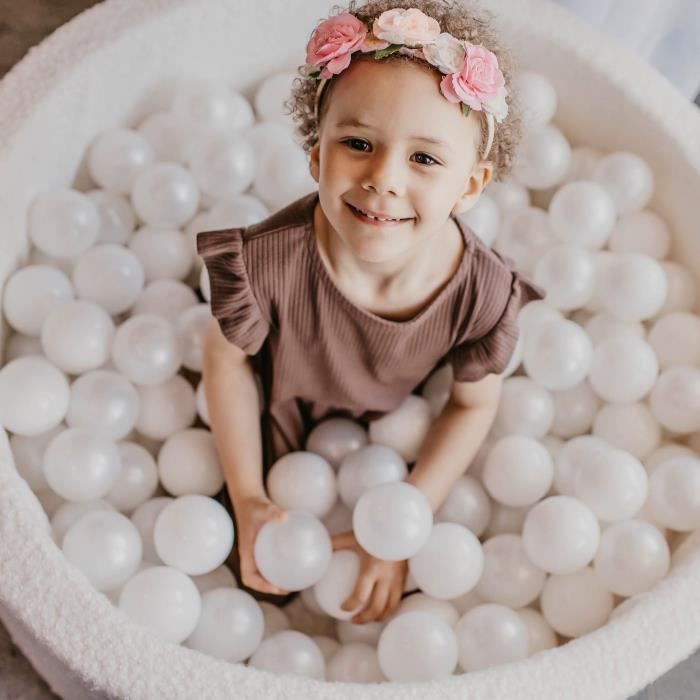 Ball Pit - MeowBaby® - Round 90x30cm - White - 200 Balls - Hypoallergenic