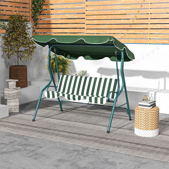 Altalena da giardino - Outsunny - 170x110x153cm - Metallo - verde