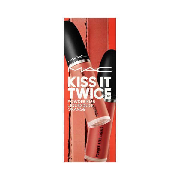„Kiss It Twice Powder Kiss“ dviejų spalvų lūpų dažų rinkinys (982 „Marrakesh-mere“ ir 998 „Sorry not Sorry“) Prabangūs skysti lūpų dažai