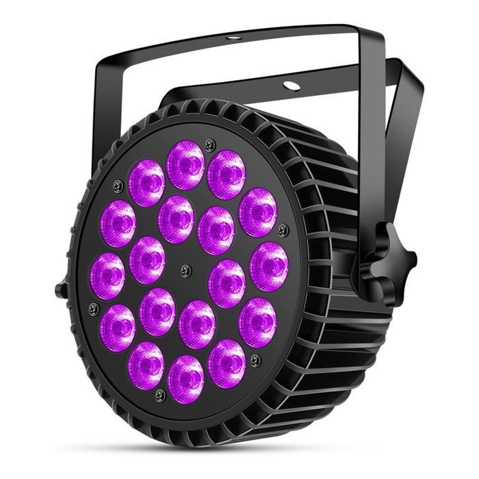 JAJALUYA 270W 18 LED Lumière de Scène - Jeux de Lumière DJ RGBW DMX512 - Par LED avec Stroboscope & Son Pour Disco Fête