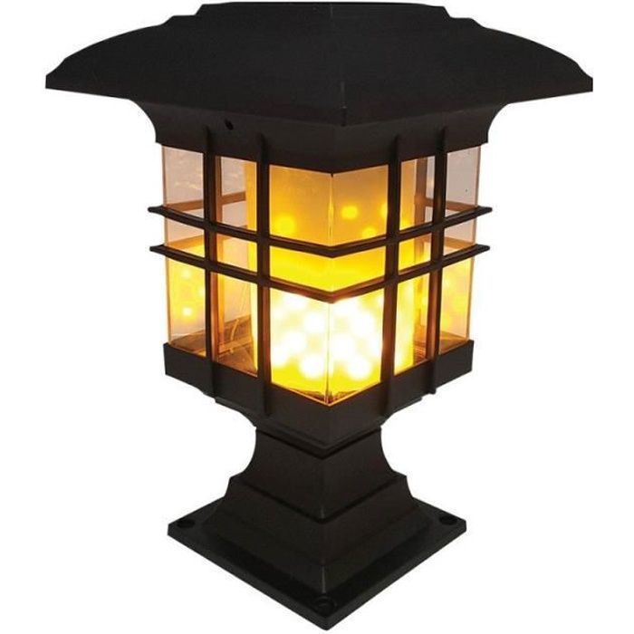 Lampe solaire - GENERIQUE - Effet flamme - Noir - LED intégrée - Energie solaire