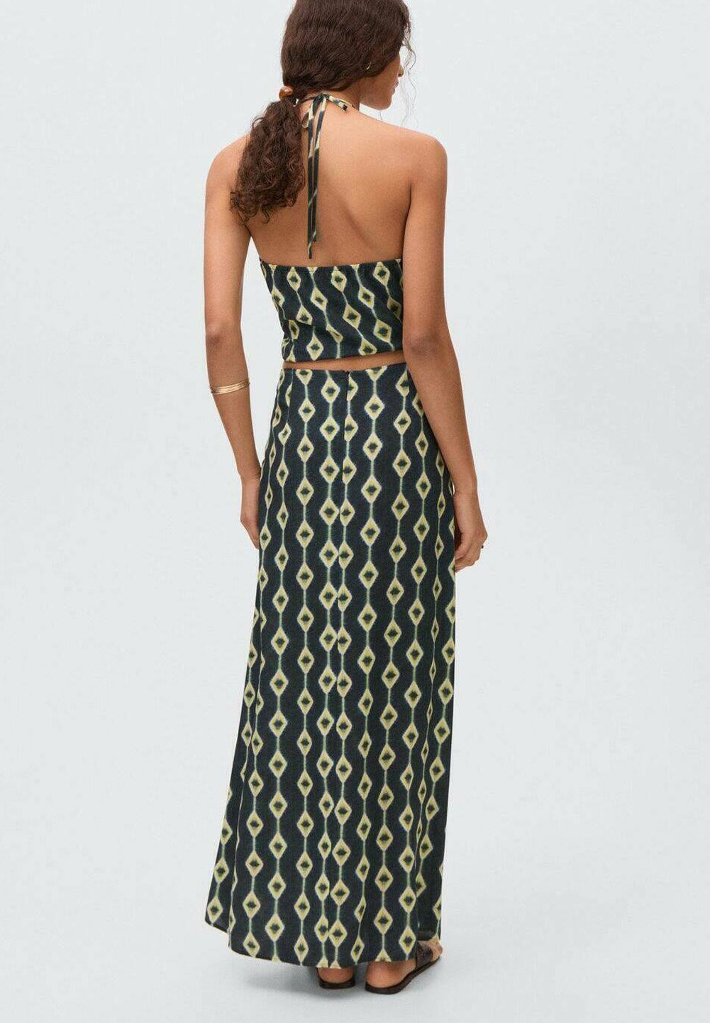 Mango Kids TEEN PRINTED - Maxi rok - donkerblauwbeige