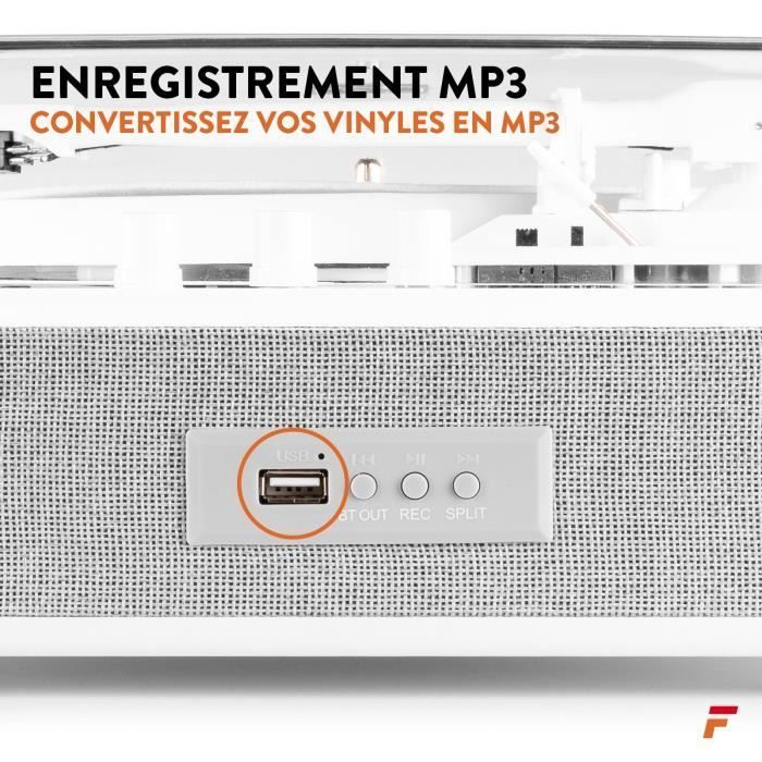Platine vinyle rétro hifi Fenton RP162W avec Bluetooth et haut-parleurs intégrés - Noir