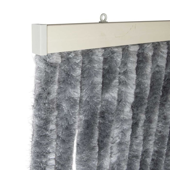 Cortina lisa de chenilla gris oscuro WERKA PRO de 90 x 220 cm.