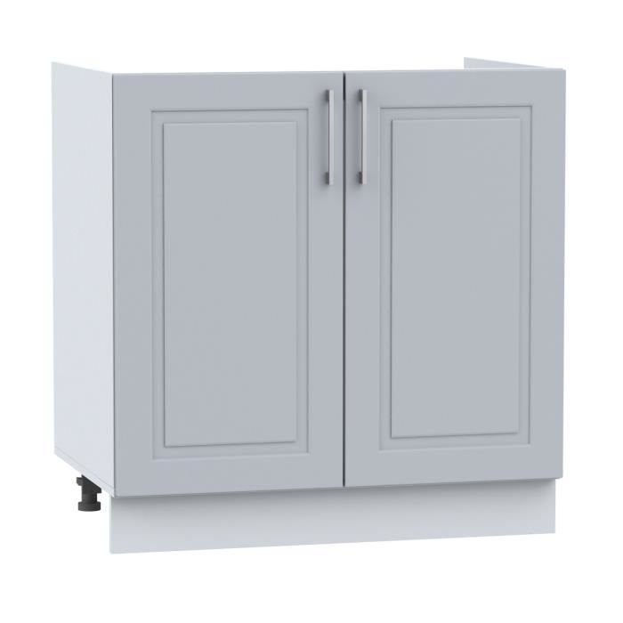 Cuisine complète Nela 8 éléments couleur gris mat - Longueur 260 cm