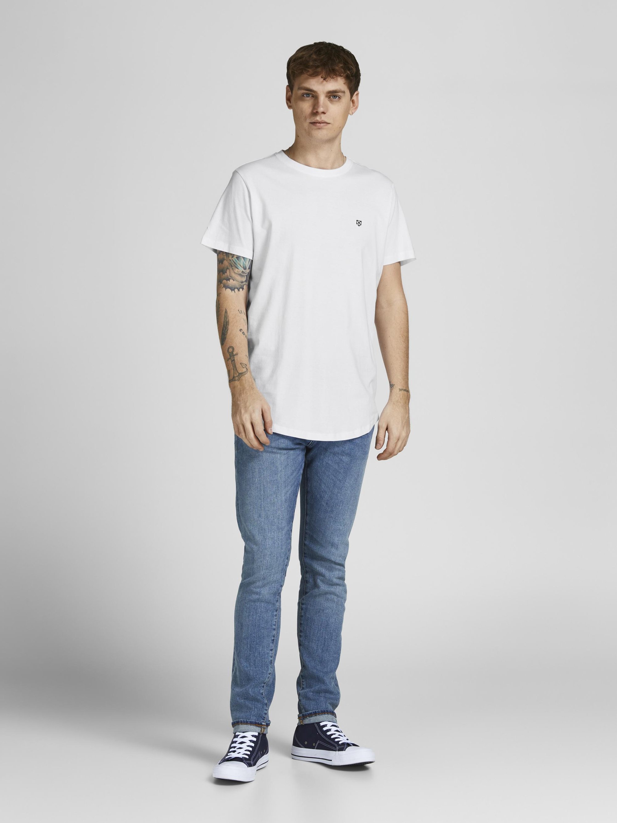 Lot de 5 t-shirts Jack & Jones PREMIUM JPRBRODY - T-shirts basiques - bleu marine/blanc/vert olive/noir/bleu roi