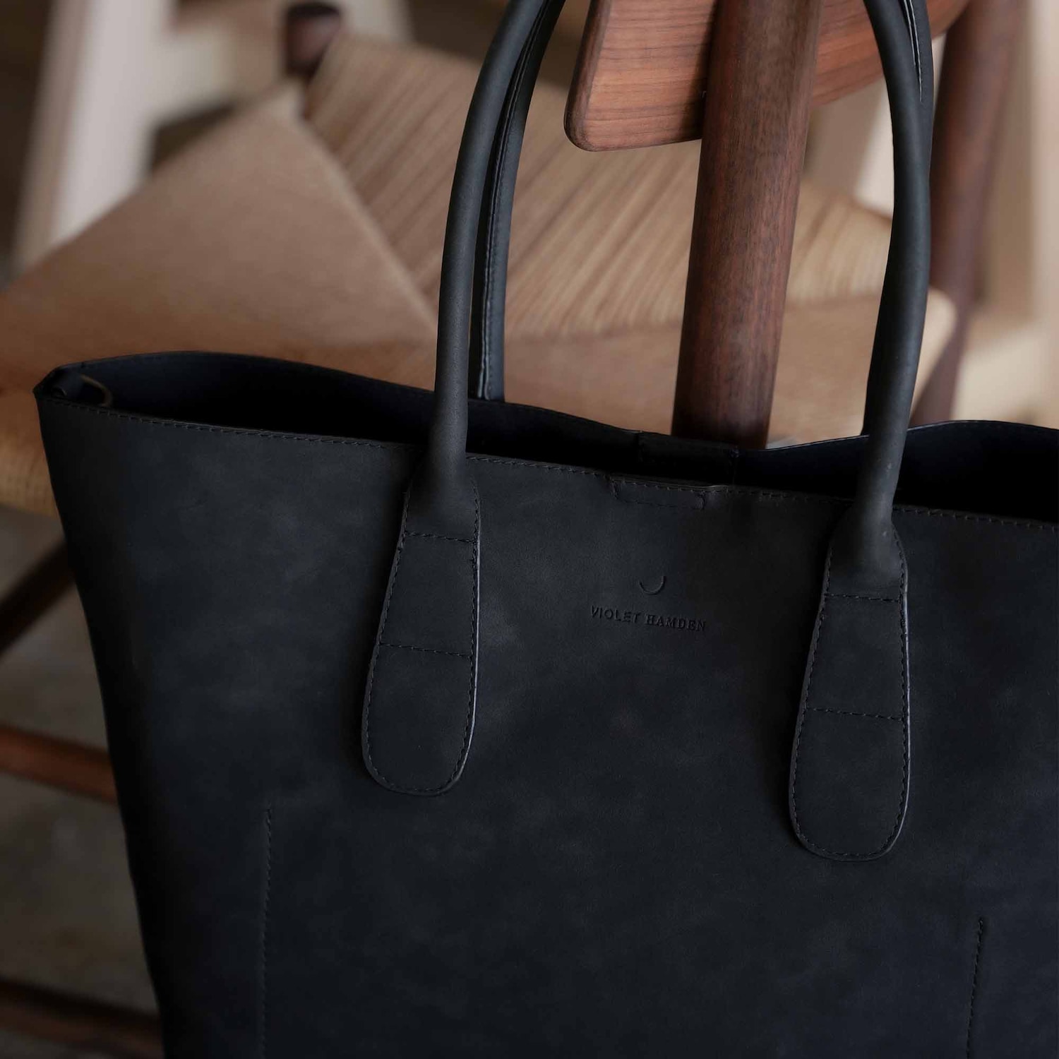 Sac cabas Violet Hamden My Daily Shopper, noir, similicuir, VH250-74
