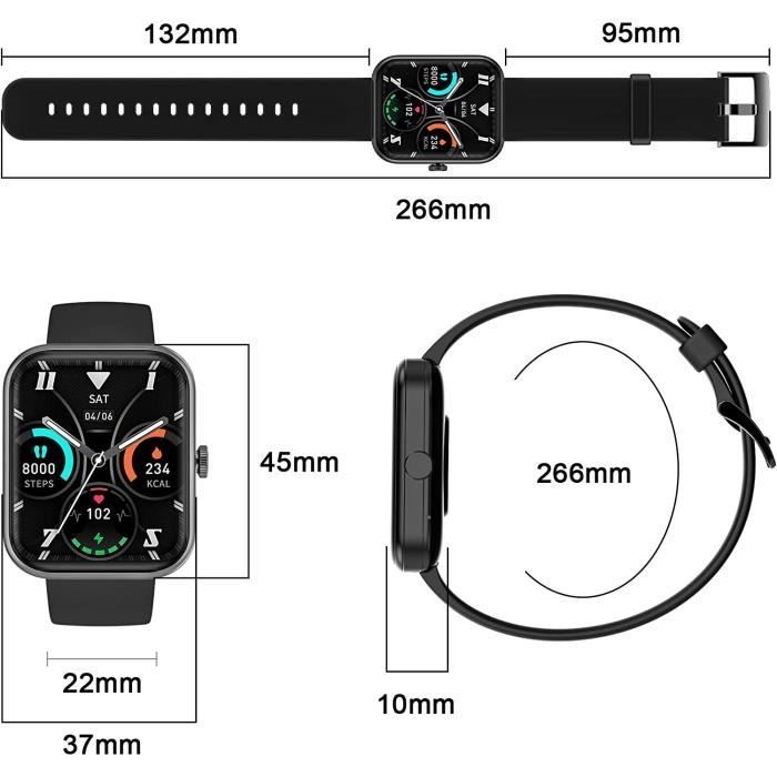 Smartwatch da uomo Blackview W20 con chiamate Bluetooth, monitoraggio della frequenza cardiaca e dell'attività fisica con SpO2, oltre 100 modalità di allenamento.