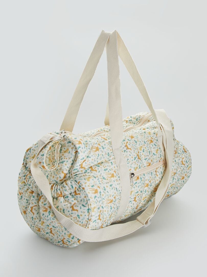 Bolsa para fraldas + acessório para carrinho de bebê - BRANCA