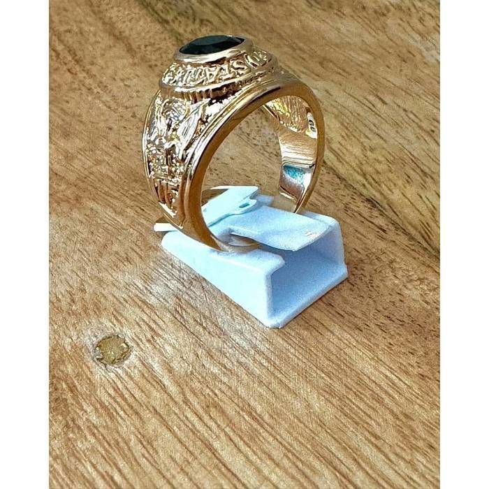 Signet Ring - BIJOUXIA - Army Black Onyx Stone - 18K Gold Plated - Unisex