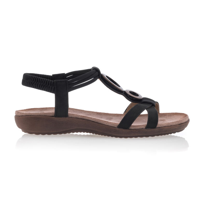 Schwarze Damensandalen / Zehenfreie Schuhe