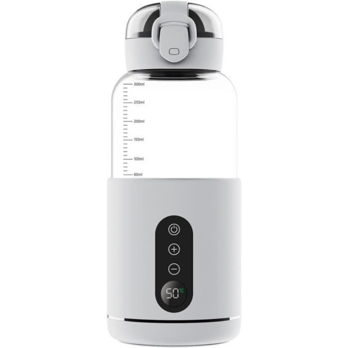 Calentador de agua portátil, calentador de agua portátil para leche de fórmula infantil con capacidad de 300 ml, calentador de biberones portátil inalámbrico, función de carga USB.