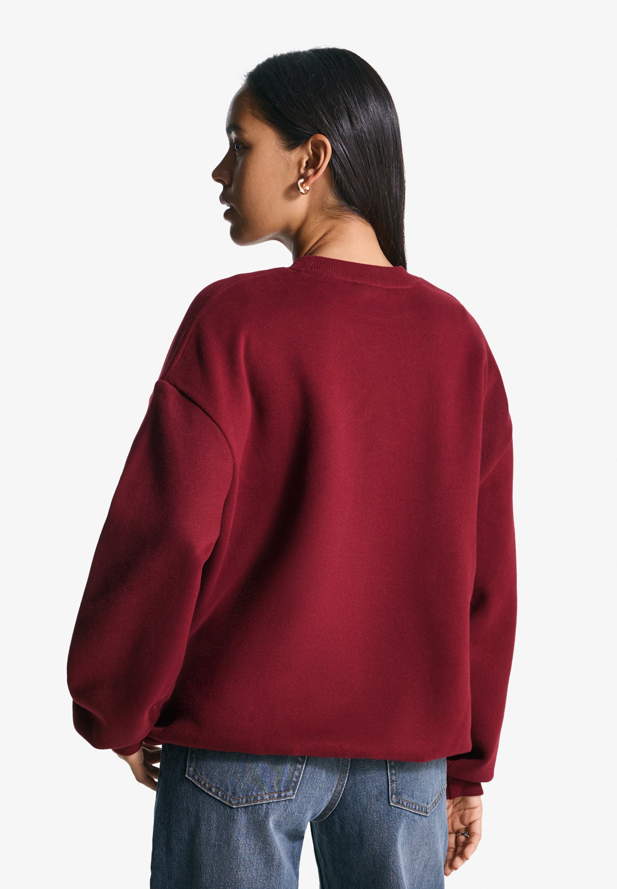 Sweat-shirt Bershka - rouge foncé