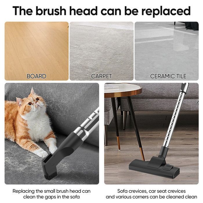 Aspirateur Sans Sac 3600W Puissant 15000Pa, Aspirateur Traîneau Avec Fil 5M, Multifonction + Brosse 2 En 1, Nettoyage Profond