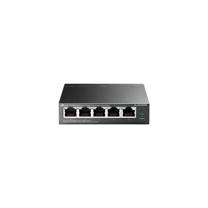 Switch Ethernet TP-LINK TL-SG105PE - 5 porte Gigabit - 4 porte PoE+ - Alloggiamento metallico compatto