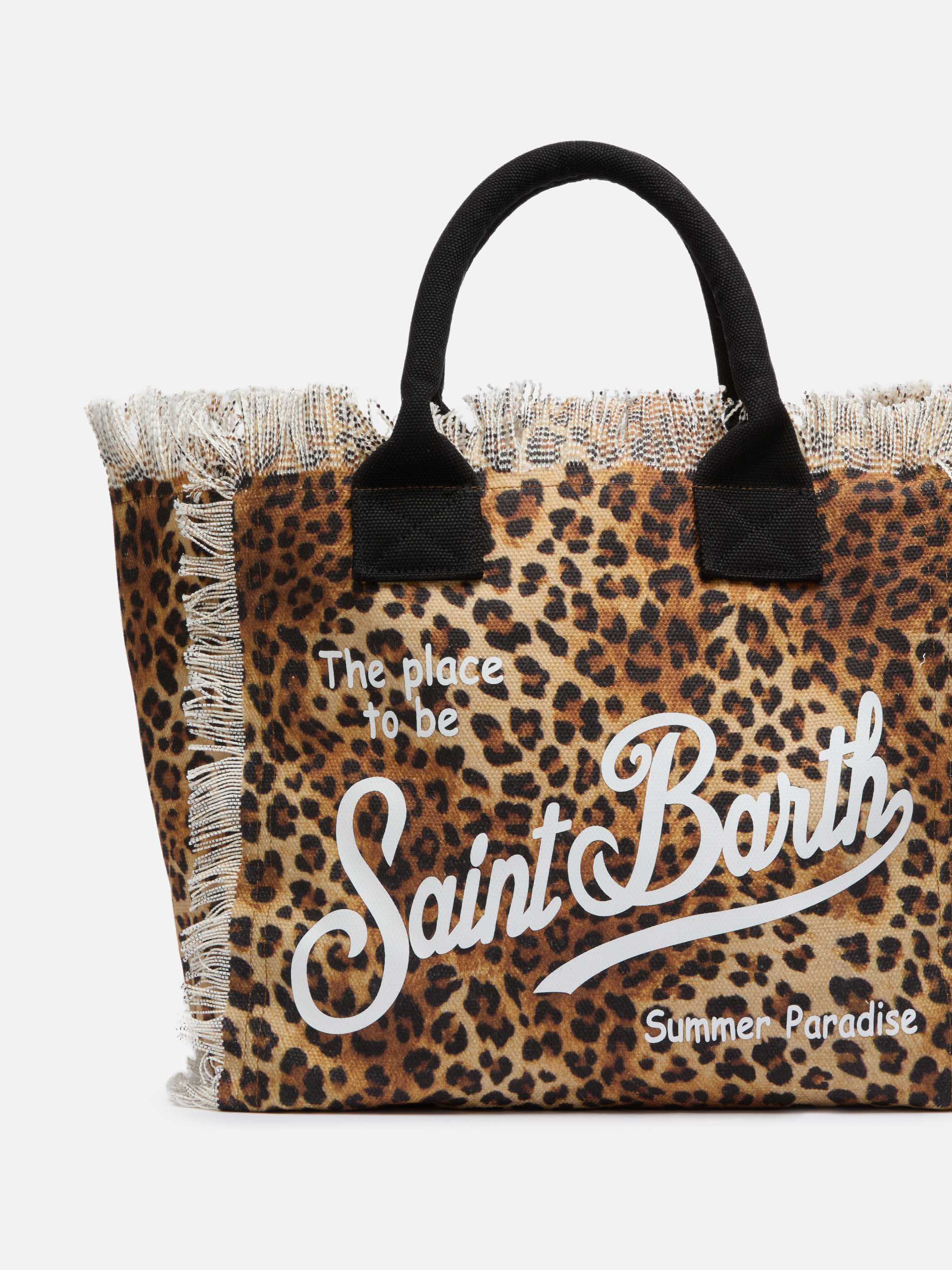 Kosmetiktasche aus Baumwoll-Canvas mit Leopardenmuster