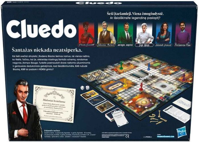 Jeu de société - HASBRO - CLUEDO - Jeu de réflexion classique - Lituanien - 2 joueurs ou plus