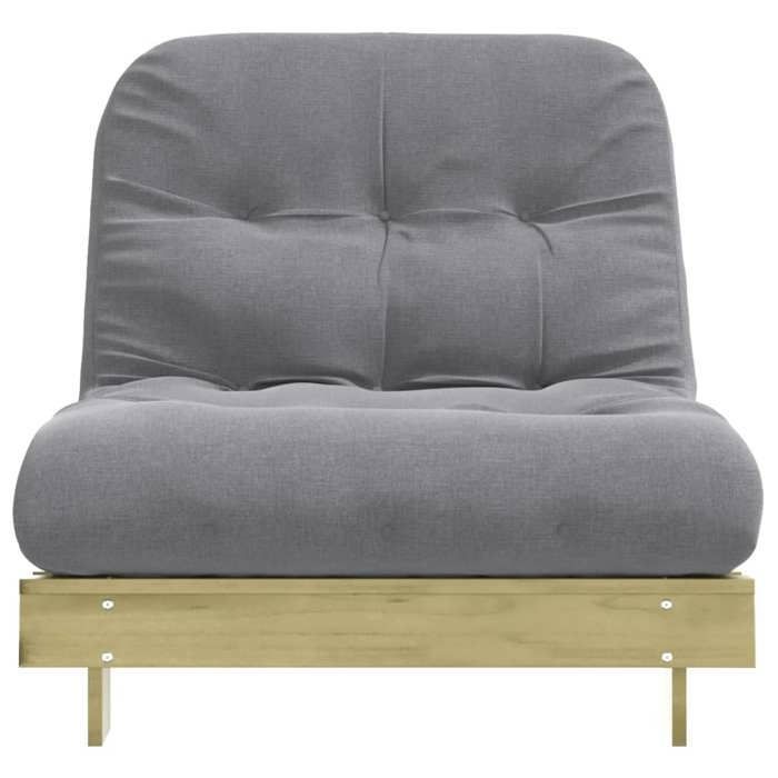 Sofá cama - Sofá cama futón con colchón de 80x206x11 cm, madera de pino impregnada 904717