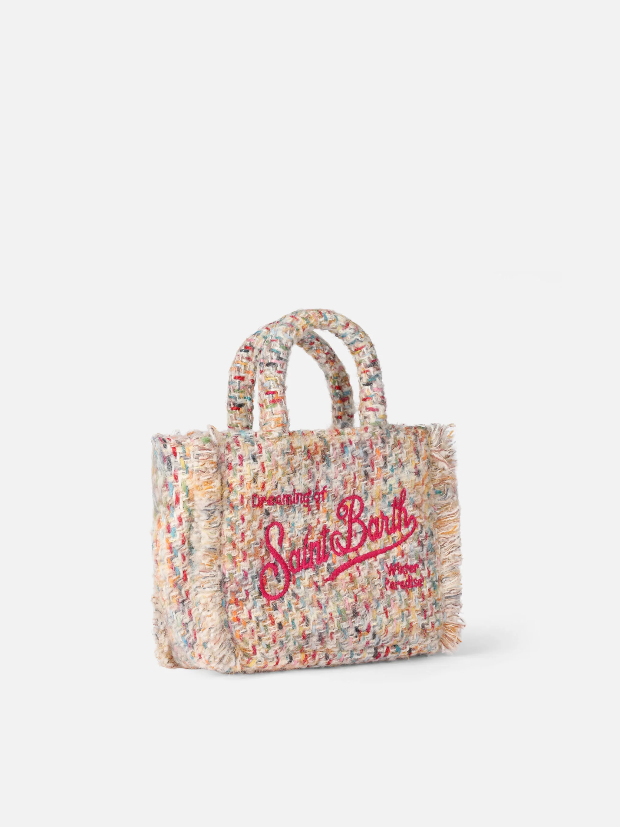 Mini neceser de lana con estampado multicolor