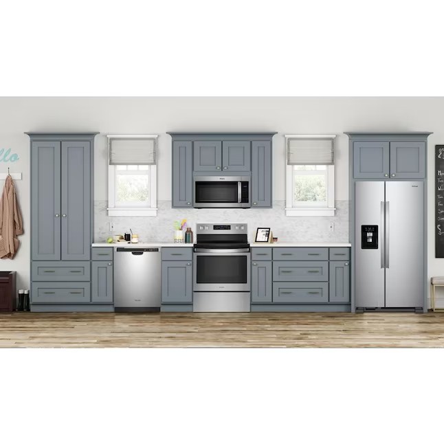 Whirlpool 21,4 kuutiojalan Side-by-Side-jääkaappi jääpalakoneella (sormenjälkiä hylkivä ruostumaton teräs)