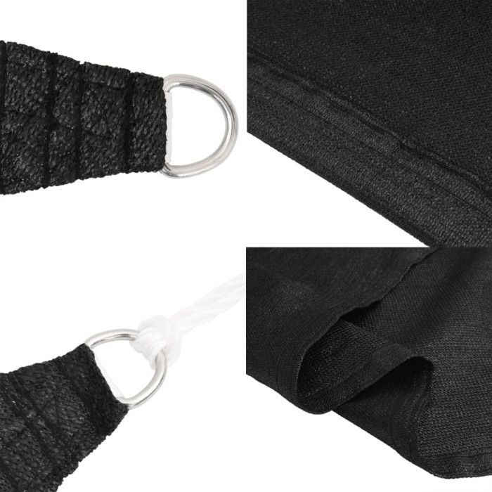Vela de sombra triangular - vidaXL - Negra - 160 g/m² - 5x5x6 m - Resistente a los rayos UV y permeable