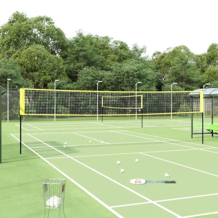 Red de bádminton vidaXL amarilla y negra, 600x155 cm, tejido PE, 93745