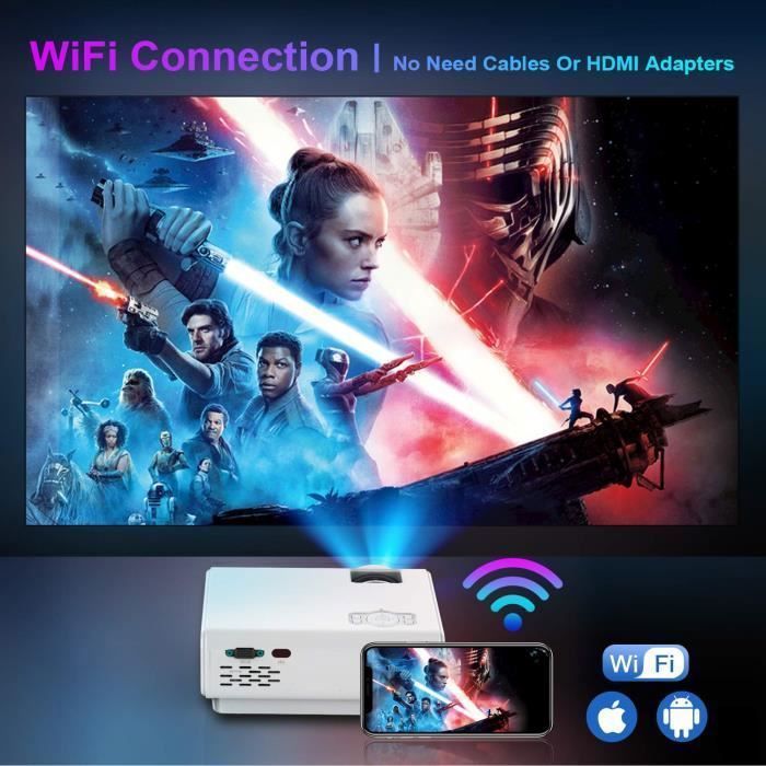Videoproiettore WiFi TOPTRO TR21, 6000 lumen, Bluetooth, mini proiettore, Full HD 1080p, videoproiettore per home cinema. BAZARLAND30