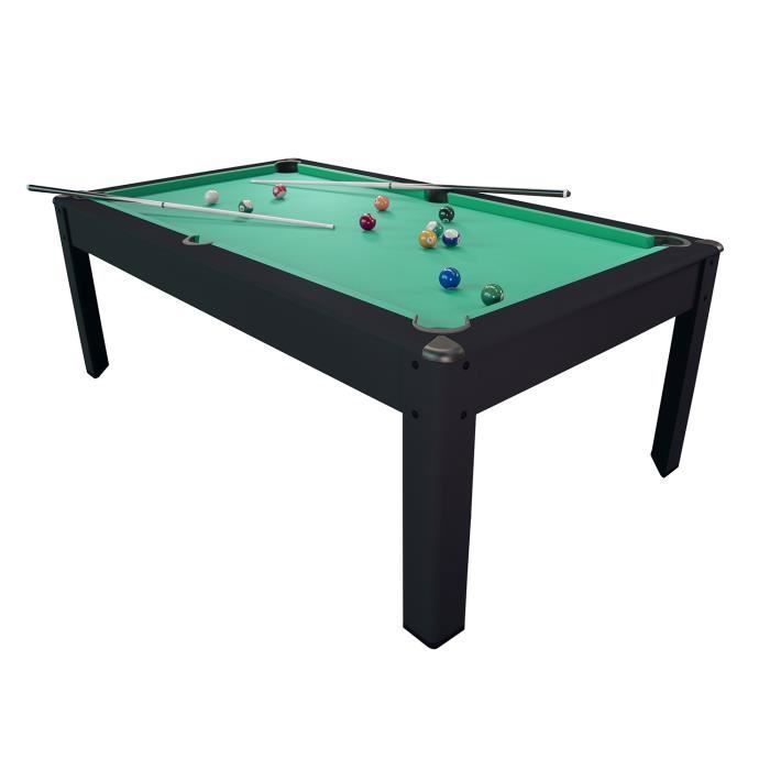 Tavolo da biliardo americano HARMONY da 6 piedi - 206,5 x 116,5 x 80 cm con accessori - Colore ebano e panno verde