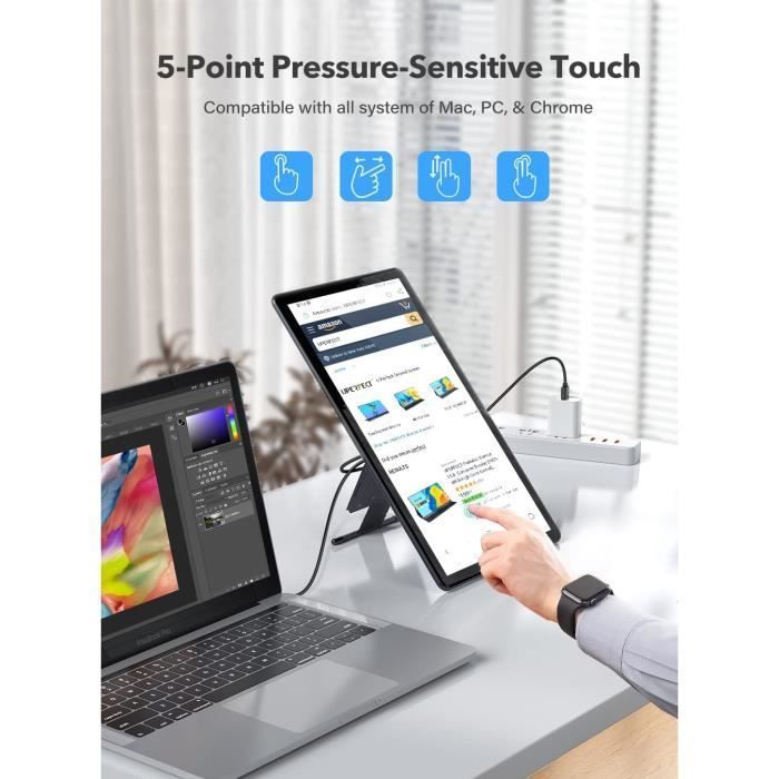 Monitor portátil touchscreen USB-C de 15,6