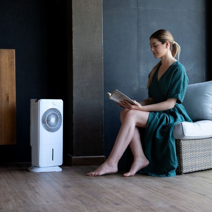 Cecotec - Enfriador de aire inteligente compacto EnergySilence 3500 Cool - 60 W, 104 cm de diámetro, 3 velocidades