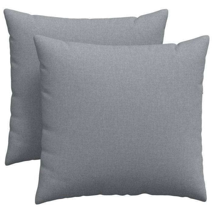 Coussins de canapé - VIDAXL - 2 pcs 45 x 45 cm - Gris clair - Tissu doux - Carré