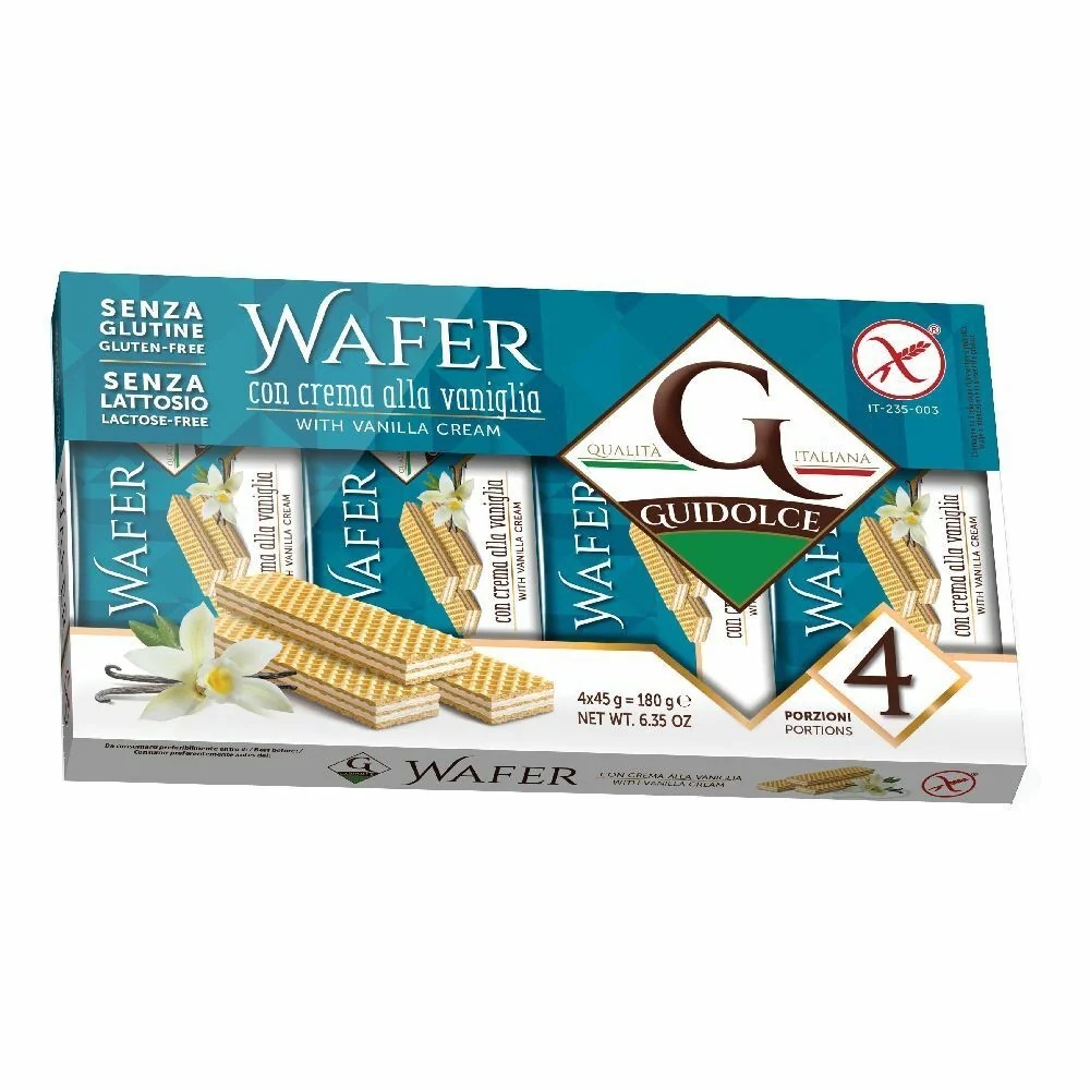 GUIDOLCE Wafels met vanillecrème 4 porties x 45 g