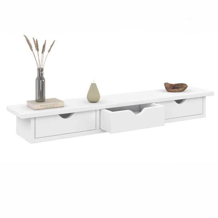 IDMARKET LISE 3-laden witte halconsole wandplank