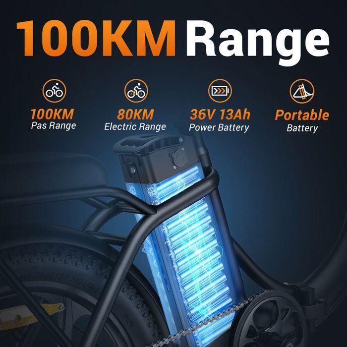 Vélo électrique pliable - HILLMILES - MilePort 1 - Autonomie 60km - Moteur 250W - Batterie 36V 13Ah,Vert
