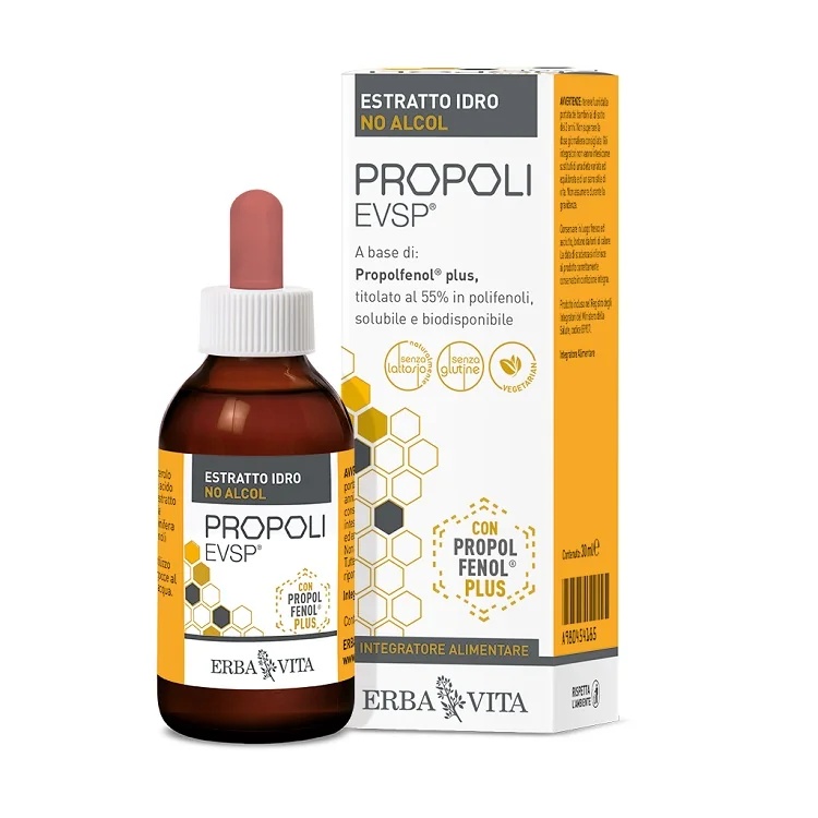 ERBA VITA Erba Vita Propolis EVSP Hydro Extract Voedingssupplement voor het immuunsysteem zonder alcohol 30 ml