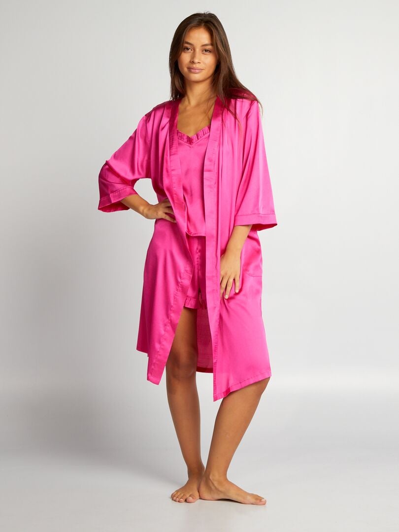 Satijnen kimono - ROZE