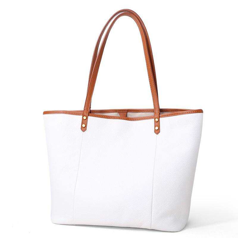 Borsa da donna in pelle di lusso, borsa semplice alla moda per pendolari, borsa per laptop, borsa a tracolla casual in pelle di vacchetta, borsa a mano da donna