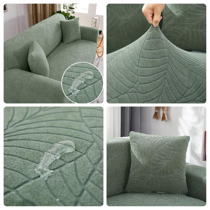 Funda para sofá - FUNMOON - 3 plazas - Elástica - Impermeable - Verde