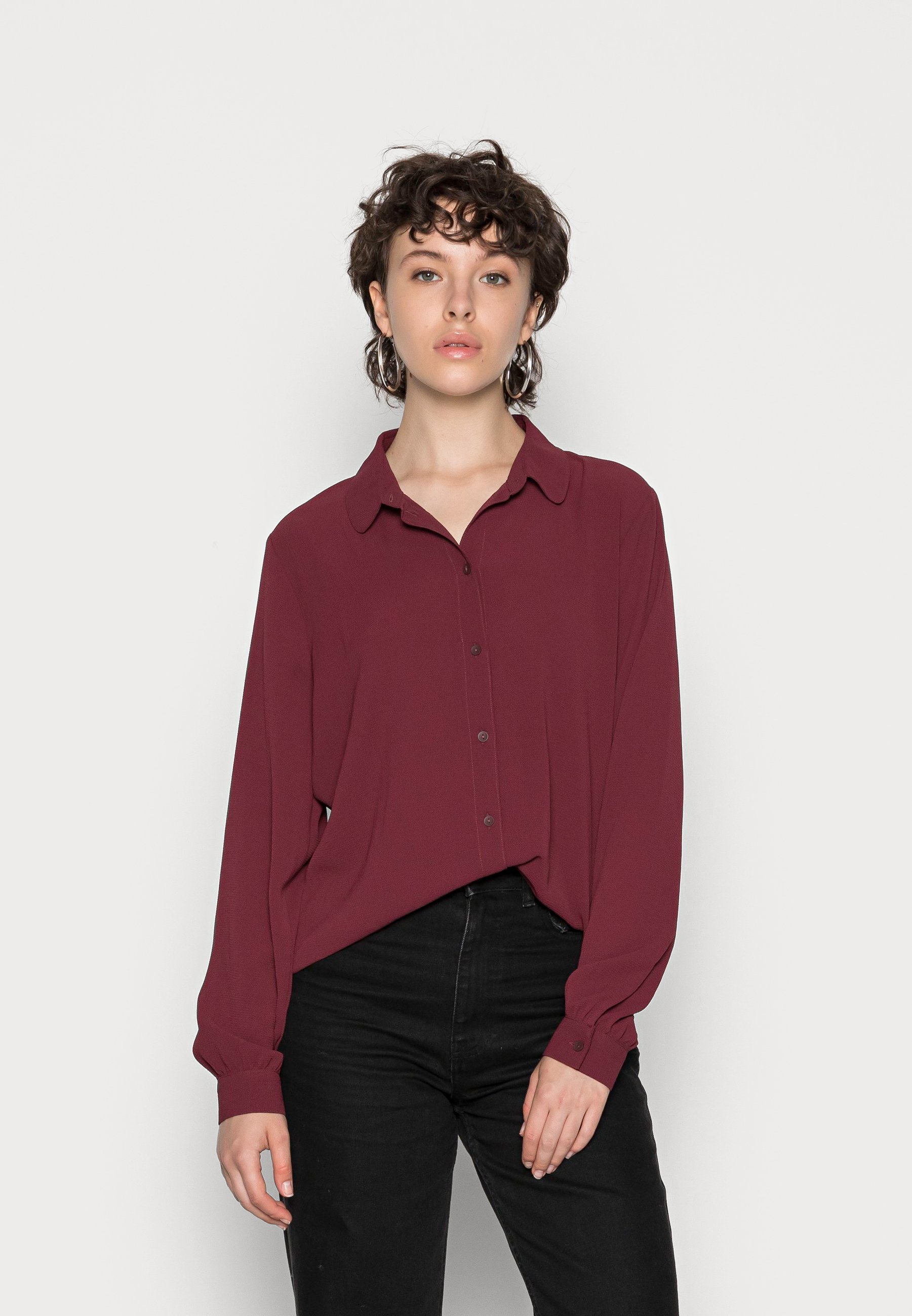 JDY JDYBROOKE LS NOOS - Blusa com botões - vinho Windsor