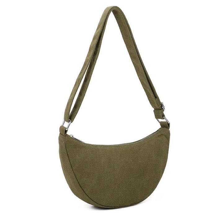 Sac Bandoulière Demi-lune Gallantry - Vert - Synthétique - L 30 cm x H 17 cm x l 7.5 cm