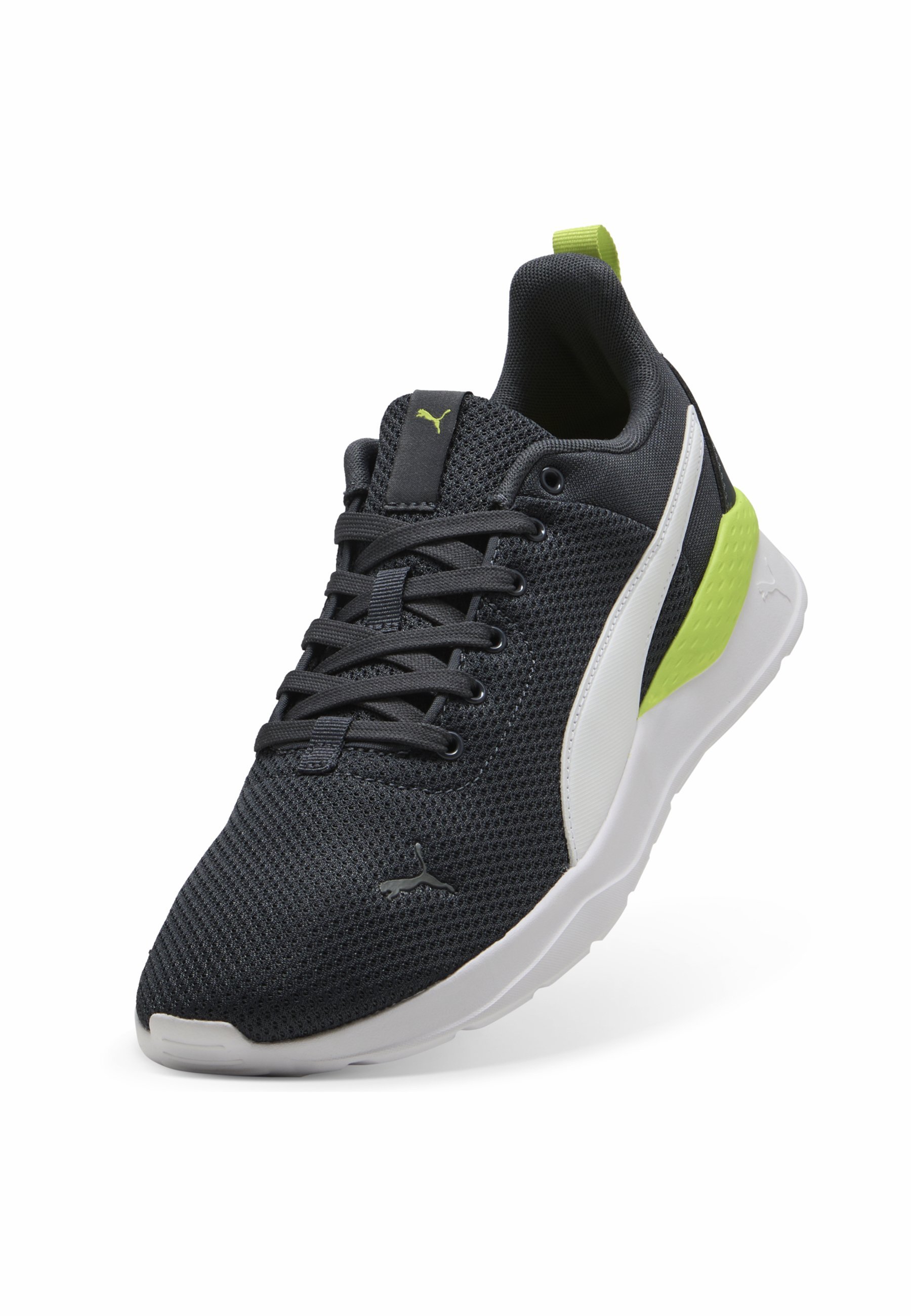 Puma ANZARUN LITE - Hardloopschoenen voor op de weg - sterk grijs wit lime smash