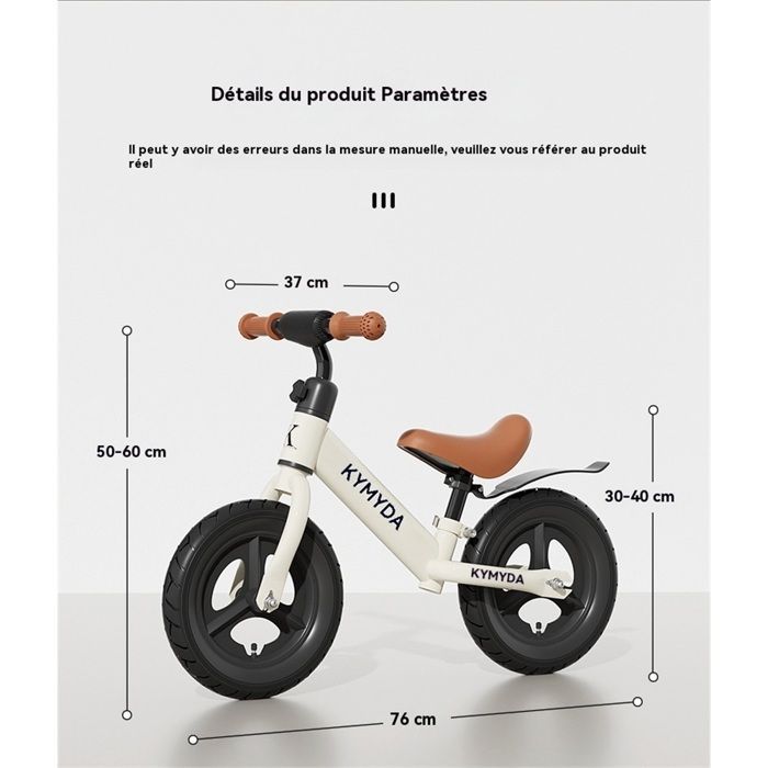 Bicicletta senza pedali per bambini in acciaio ad alto tenore di carbonio con manubrio e sella regolabili, monopattino 2 in 1, rosa
